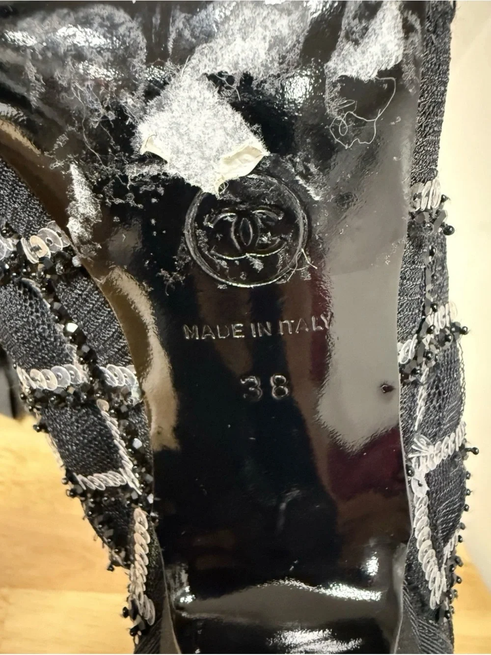 RARE CHANEL SAMPLE High Heels Side Zip Black Sz 38